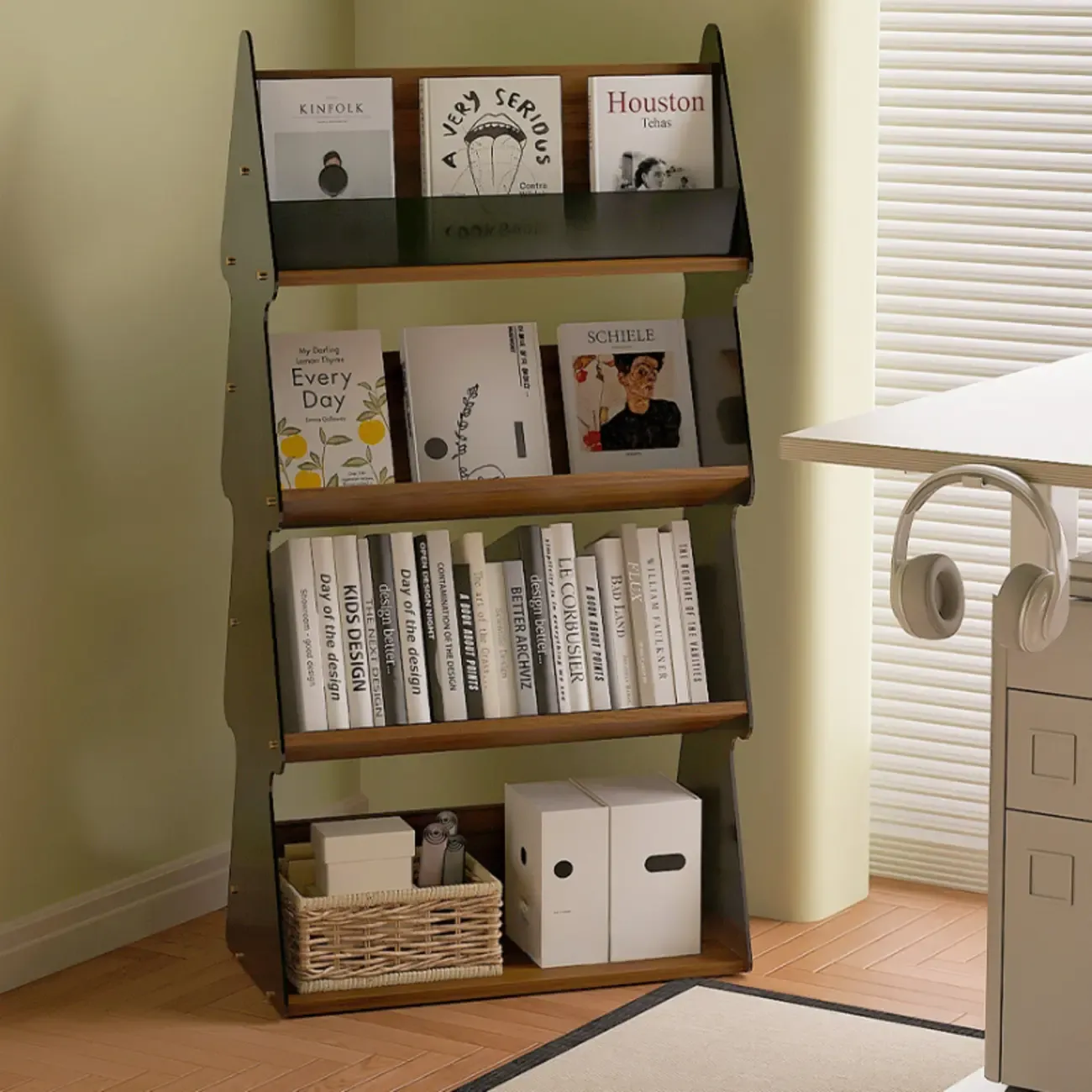 Wood Tree-shaped Vertical Open Back Display Bookcase Image - 1