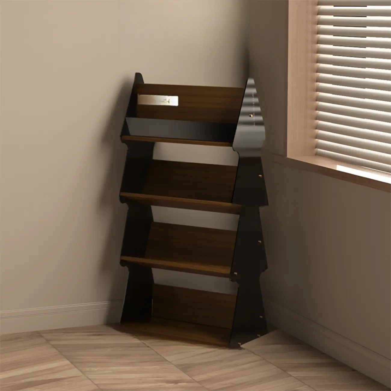 Wood Tree-shaped Vertical Open Back Display Bookcase Image - 2 | homeyfad