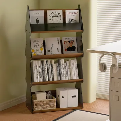 Wood Tree-shaped Vertical Open Back Display Bookcase Image - 4