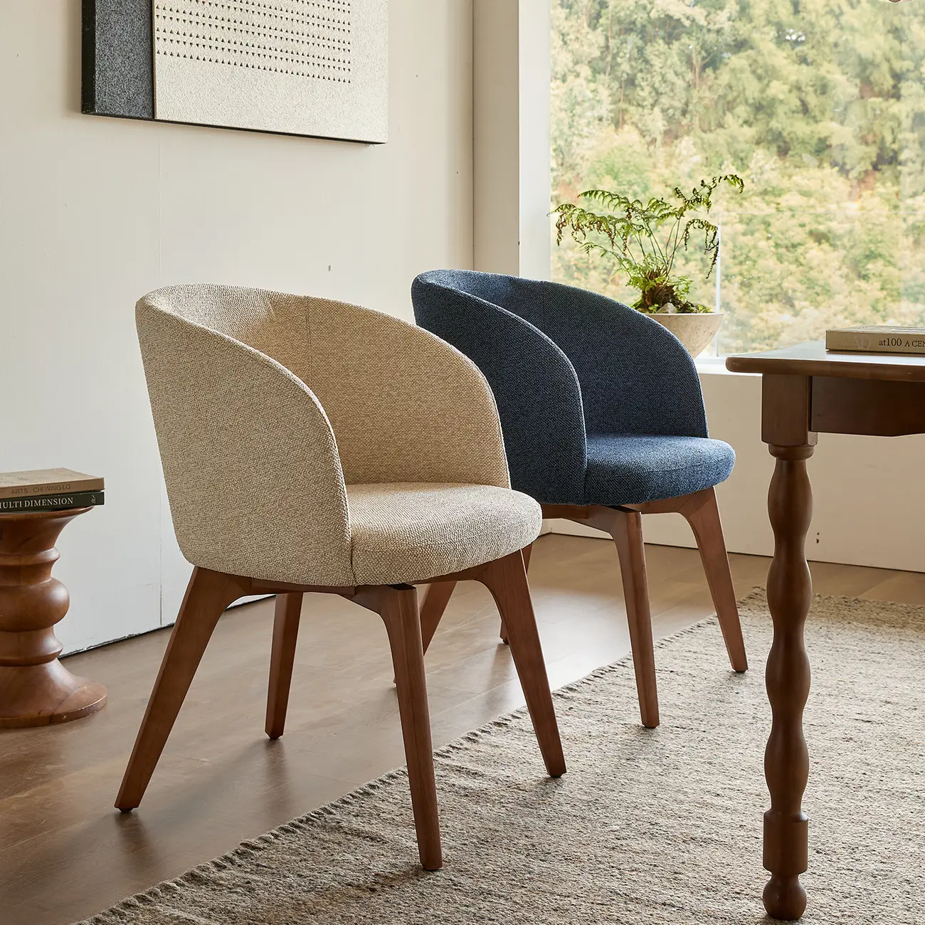 Modern Swivel Barrel Dining Armchair Image - 2 | homeyfad