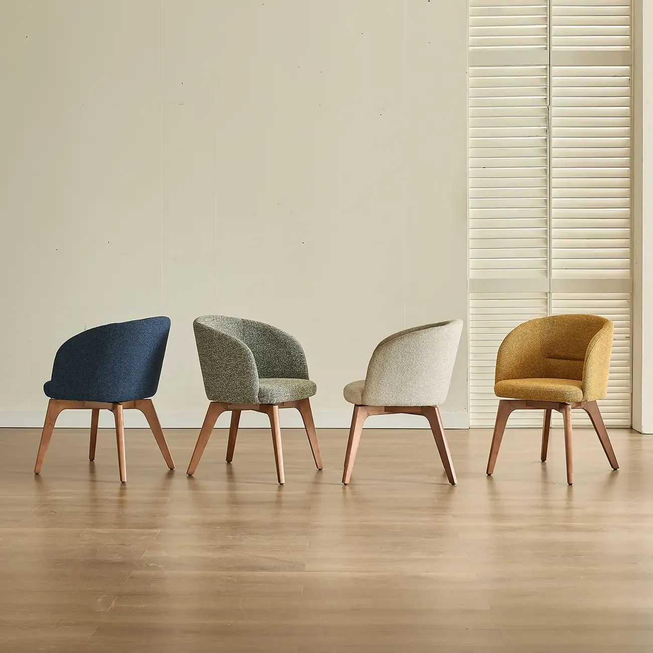 Modern Swivel Barrel Dining Armchair Image - 3