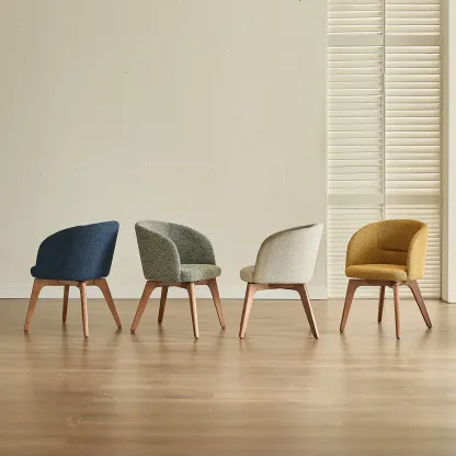 Modern Swivel Barrel Dining Armchair Image - 3