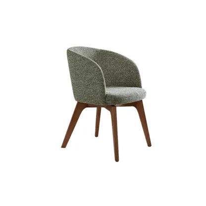 Modern Swivel Barrel Dining Armchair Image - 13