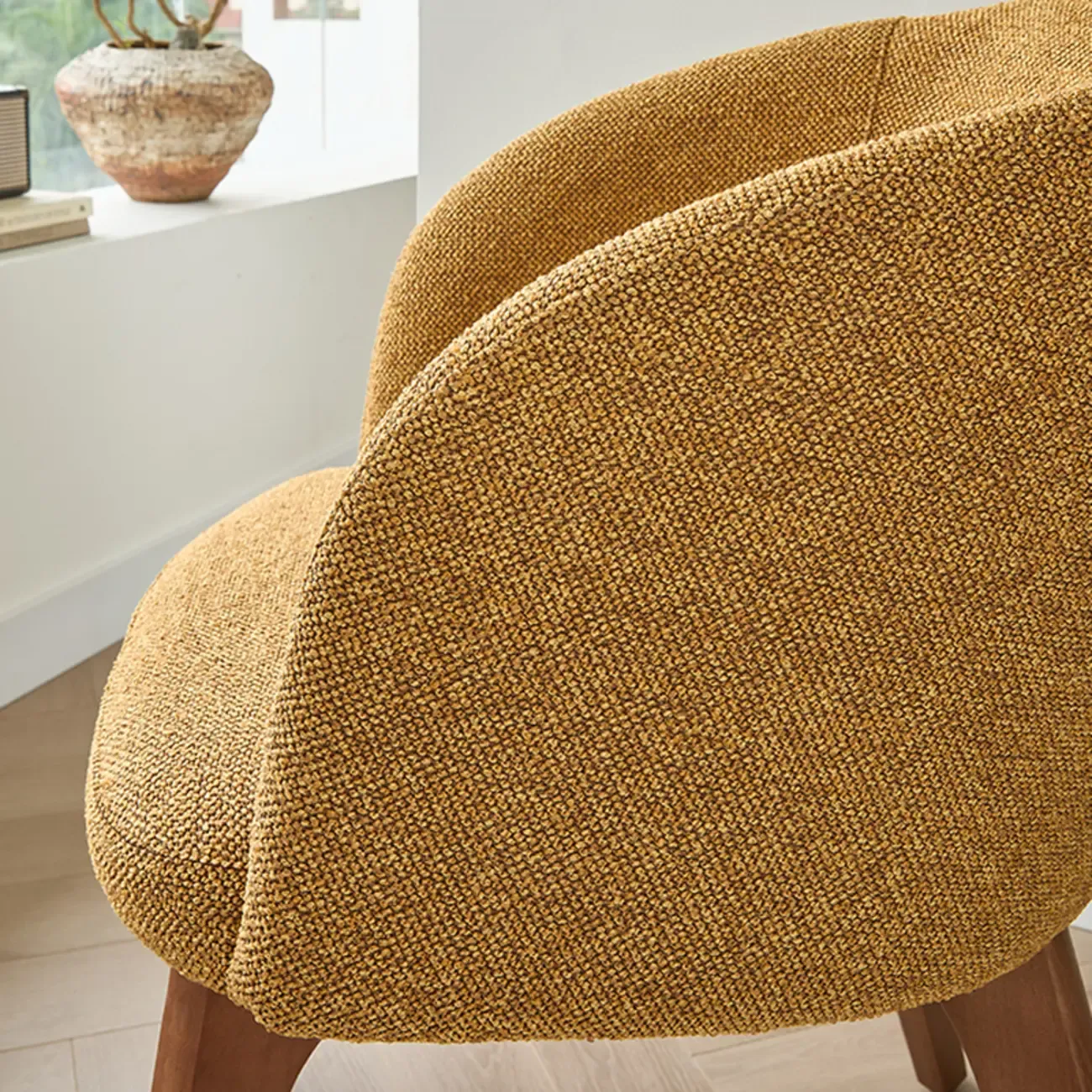 Modern Swivel Barrel Dining Armchair Image - 8