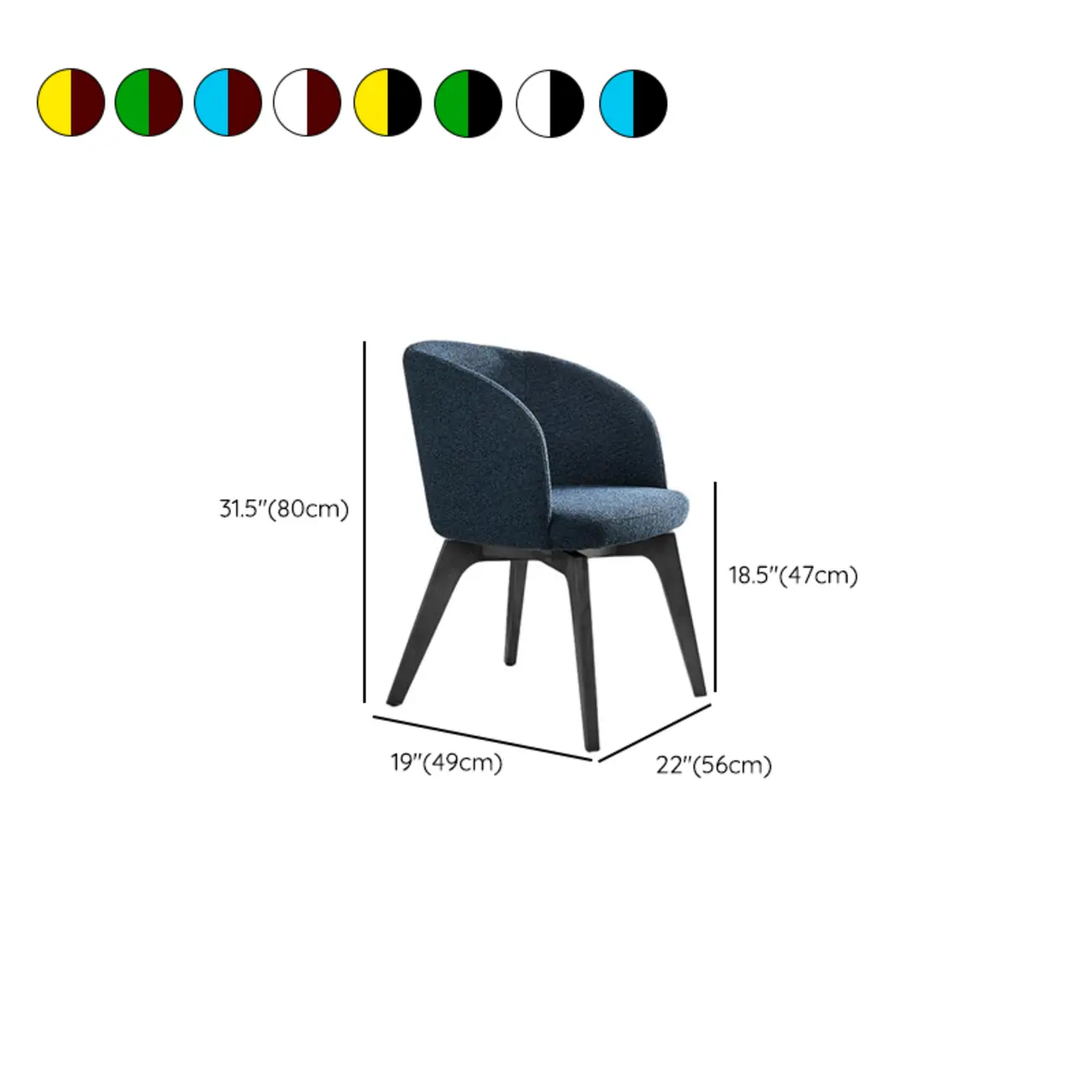 Modern Swivel Barrel Dining Armchair #size | homeyfad