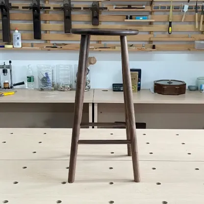 Bar Height Footrest Wood Modern Backless Bar Stools Image - 1