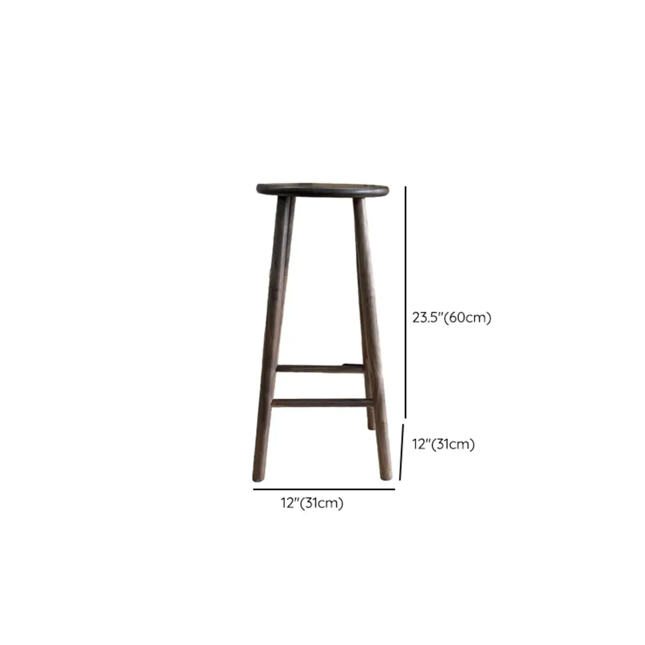 Bar Height Footrest Wood Modern Backless Bar Stools #size