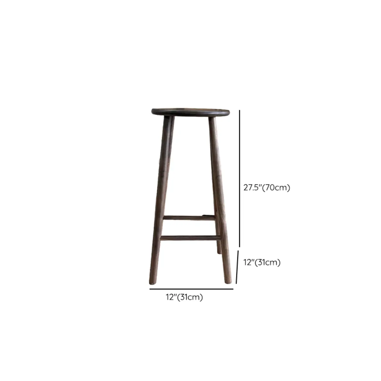 Bar Height Footrest Wood Modern Backless Bar Stools Image - 9 | homeyfad