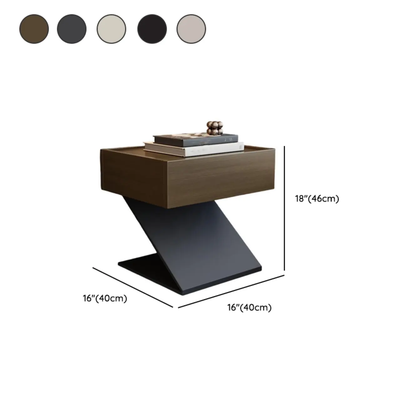 Modern Wood Nightstand with Drawer and Z-Base #size | homeyfad