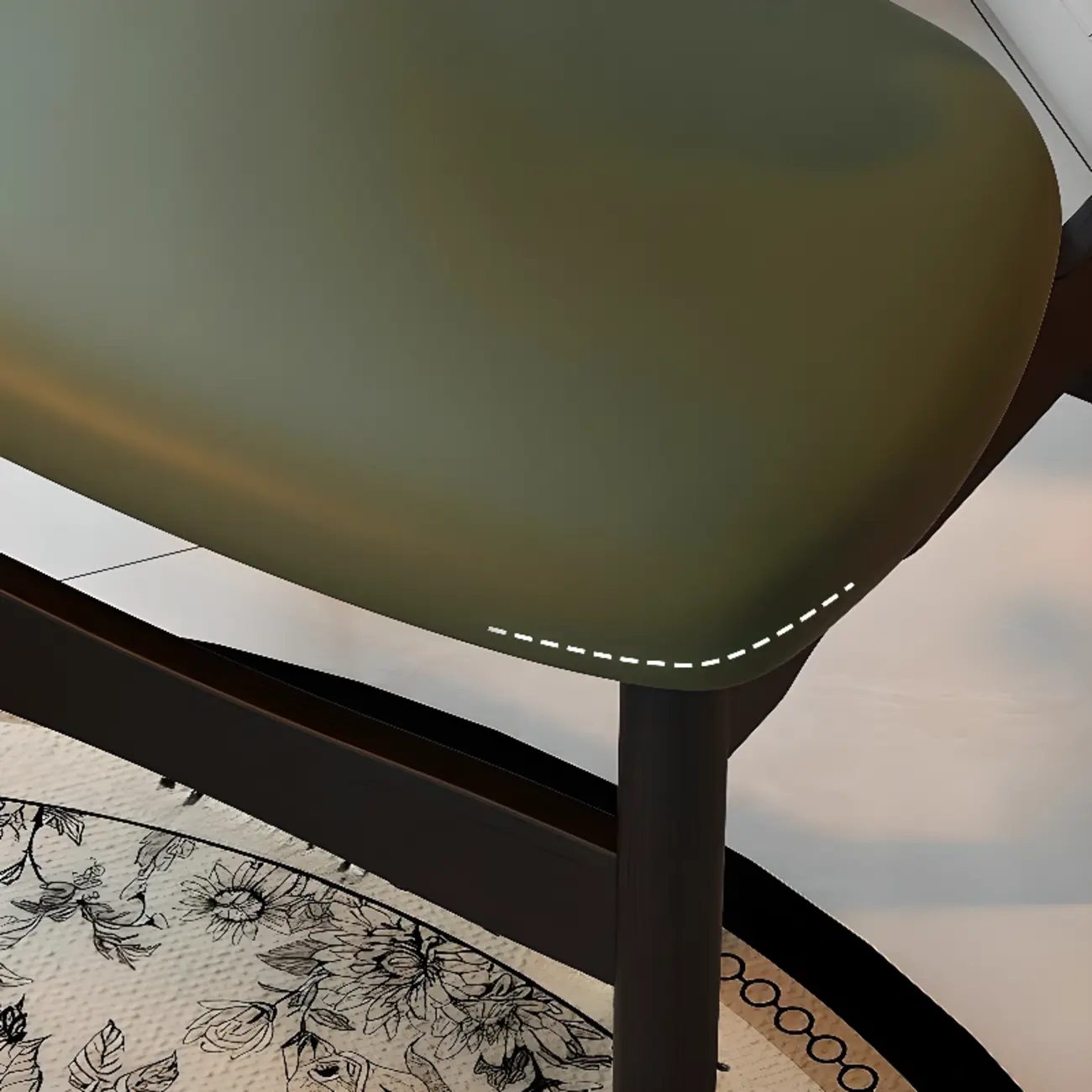 Art Deco Upholstered Faux Leather Dining Chair Image - 10 | homeyfad