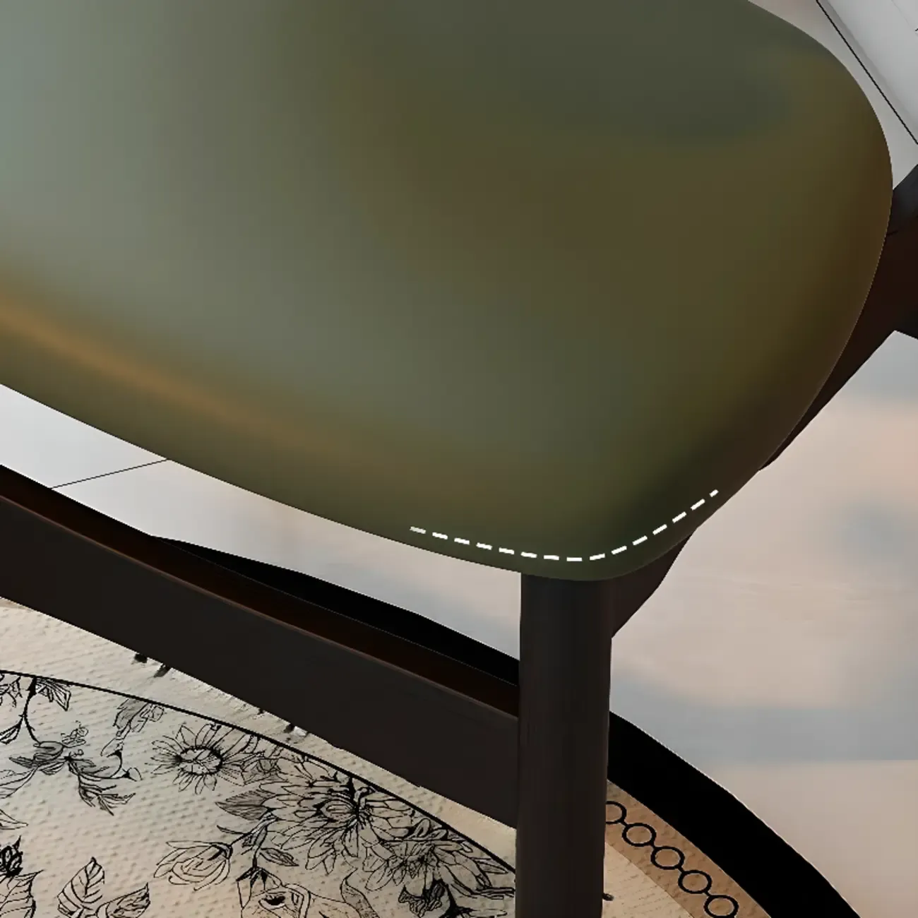 Art Deco Upholstered Faux Leather Dining Chair Image - 10