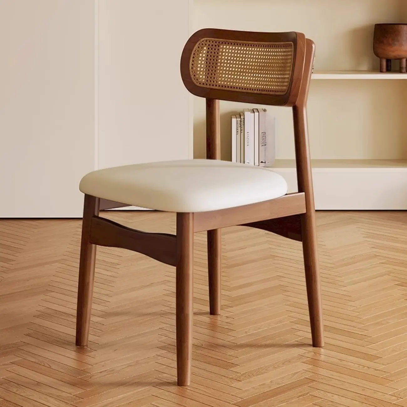 Art Deco Upholstered Faux Leather Dining Chair Image - 16 | homeyfad