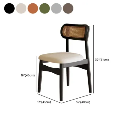 Art Deco Upholstered Faux Leather Dining Chair #size