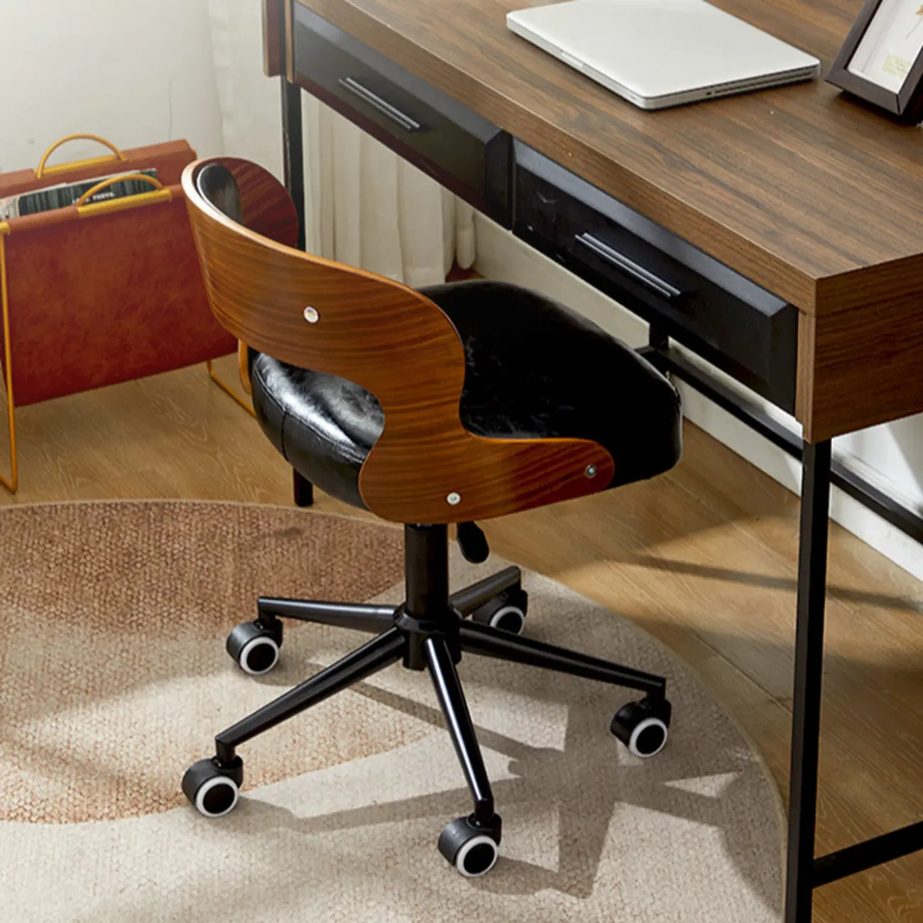 Industrial Modern Open Back Adjustable Swivel Office Chair Image - 1 | homeyfad