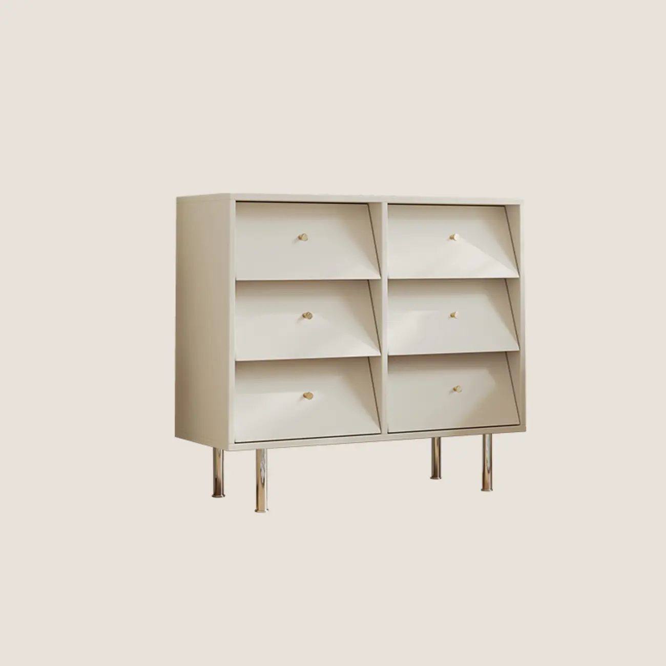 white Multi-drawer Wooden Double Dresser with Legs Image - 6 | homeyfad