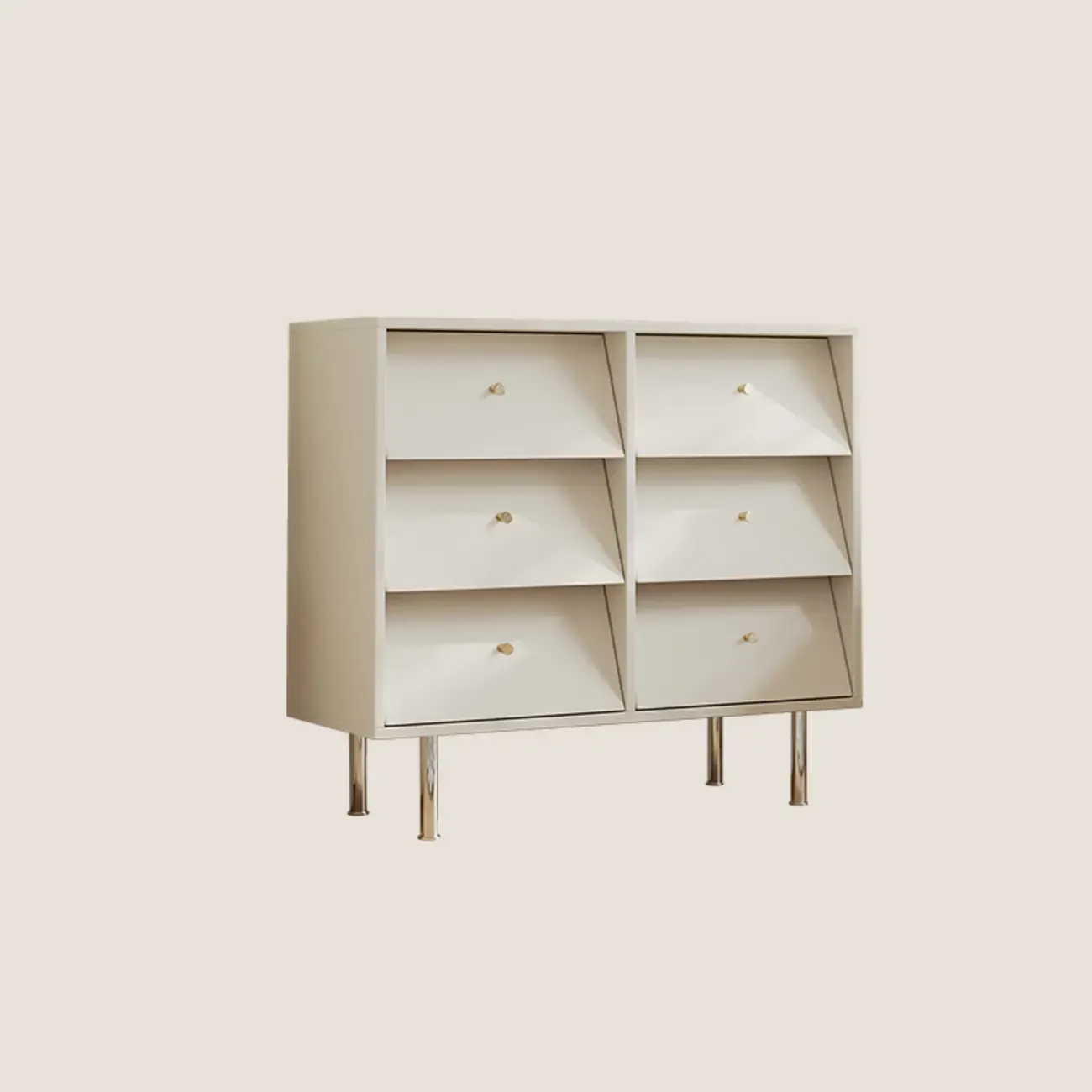 white Multi-drawer Wooden Double Dresser with Legs | HomeyFad