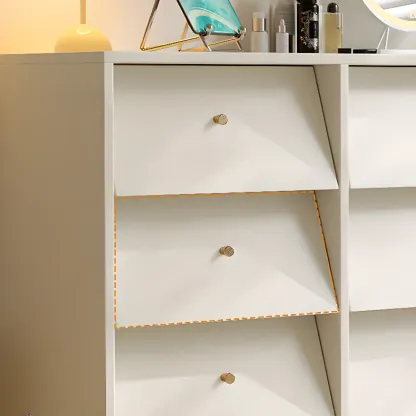 white Multi-drawer Wooden Double Dresser with Legs Image - 8