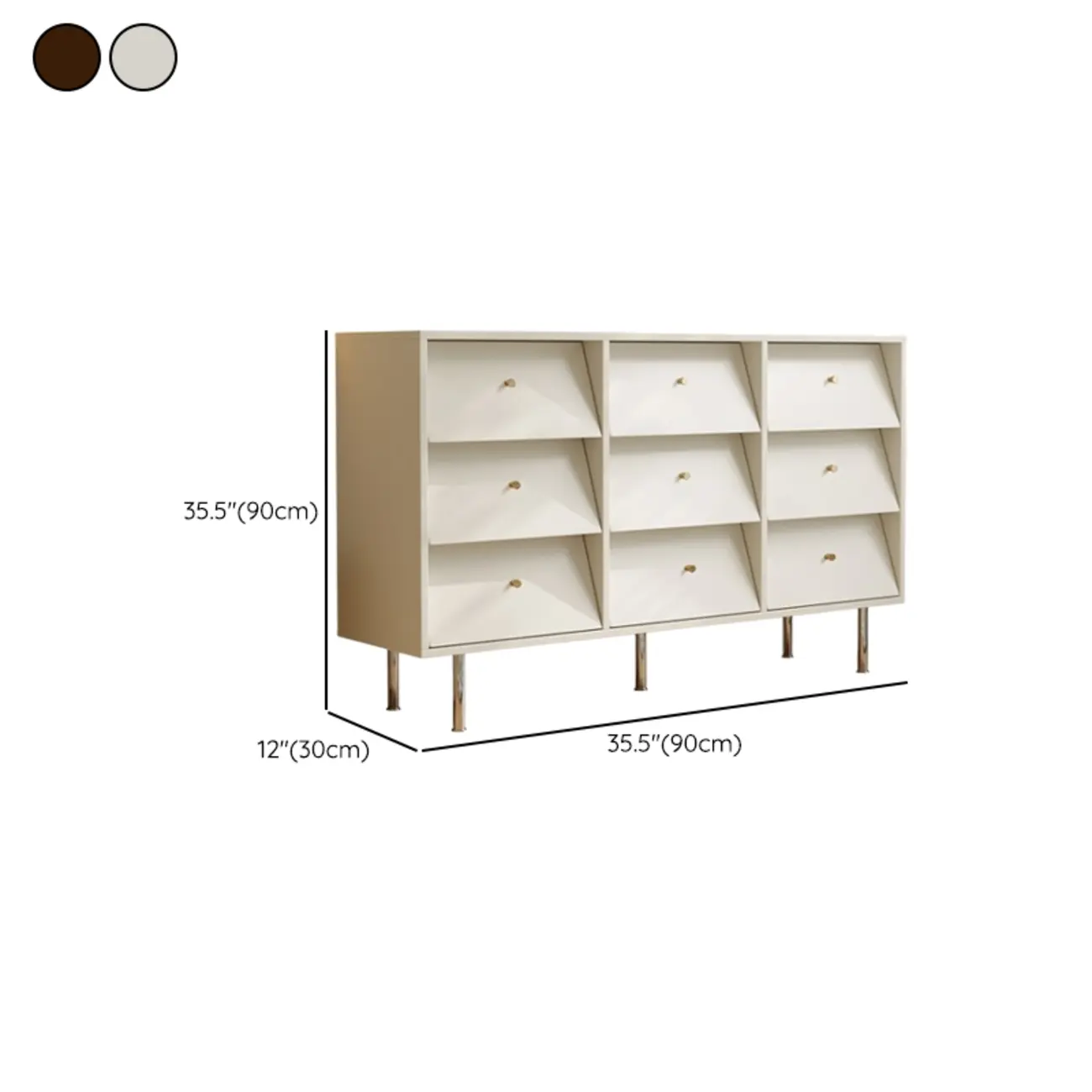 white Multi-drawer Wooden Double Dresser with Legs #size | homeyfad