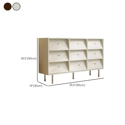 white Multi-drawer Wooden Double Dresser with Legs Image - 12