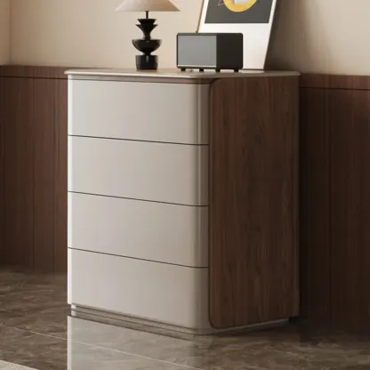 Modern Khaki Gray Horizontal Wooden Double Dresser Image - 3