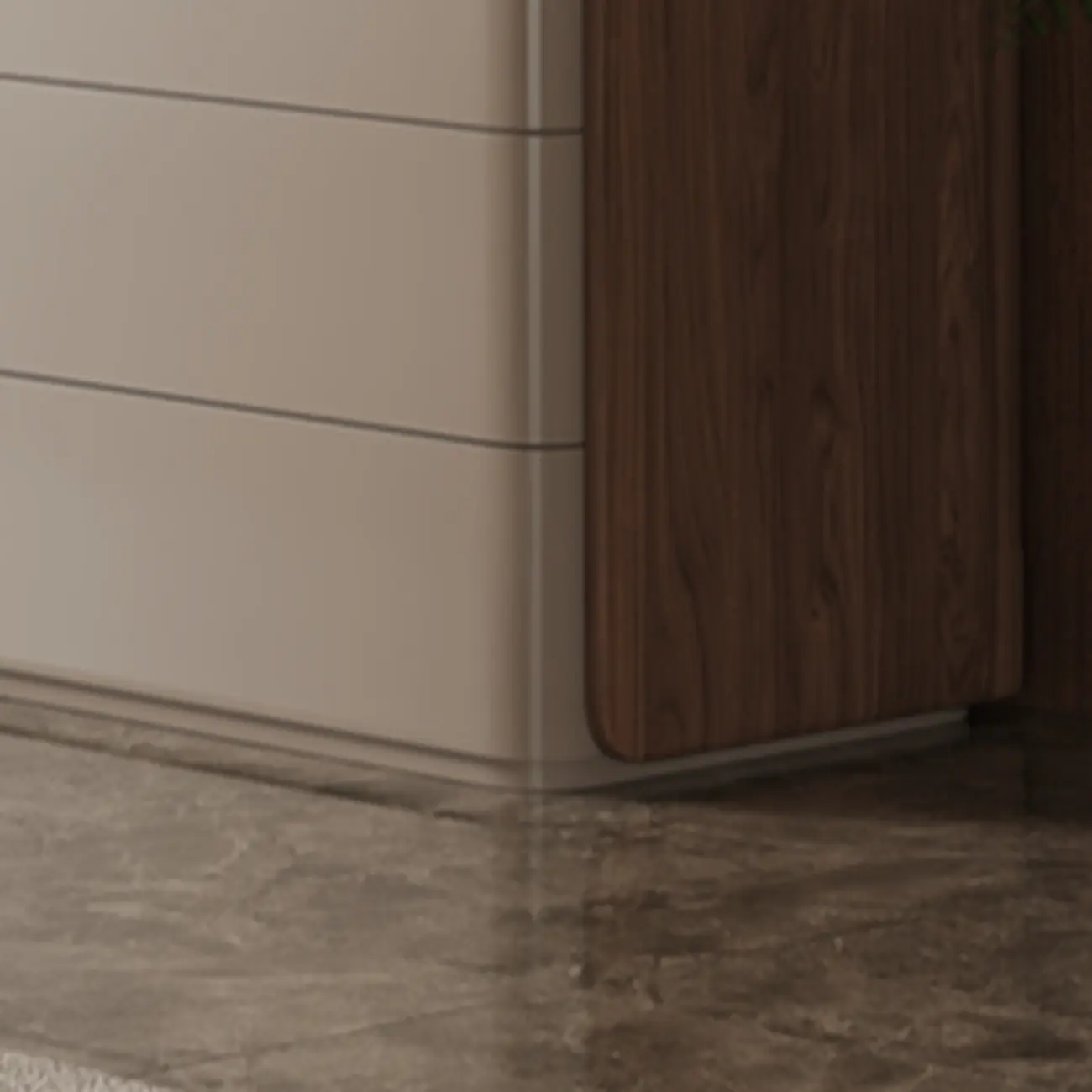 Modern Khaki Gray Horizontal Wooden Double Dresser Image - 4 | homeyfad