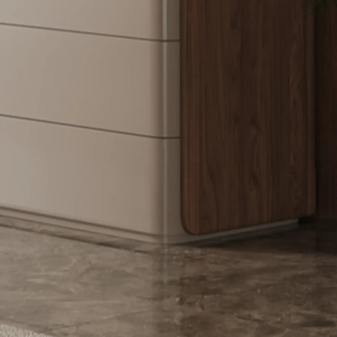 Modern Khaki Gray Horizontal Wooden Double Dresser Image - 4