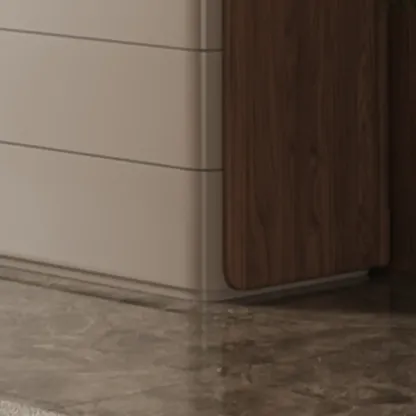 Modern Khaki Gray Horizontal Wooden Double Dresser Image - 4