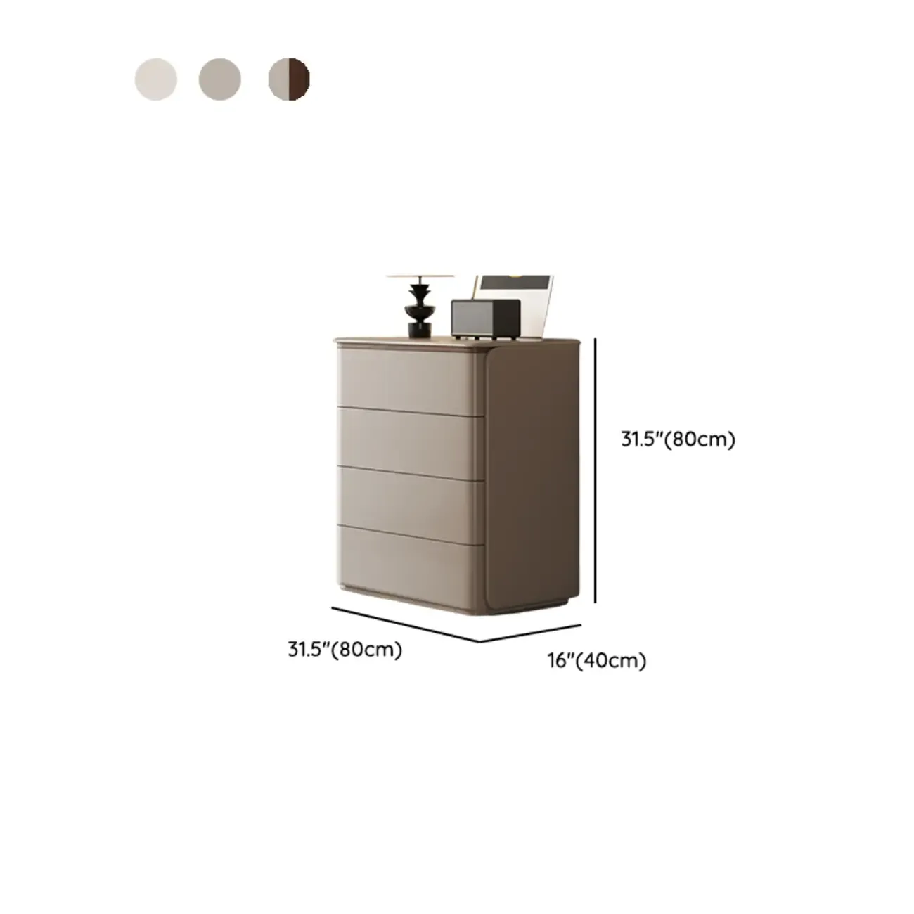 Modern Khaki Gray Horizontal Wooden Double Dresser Image - 22