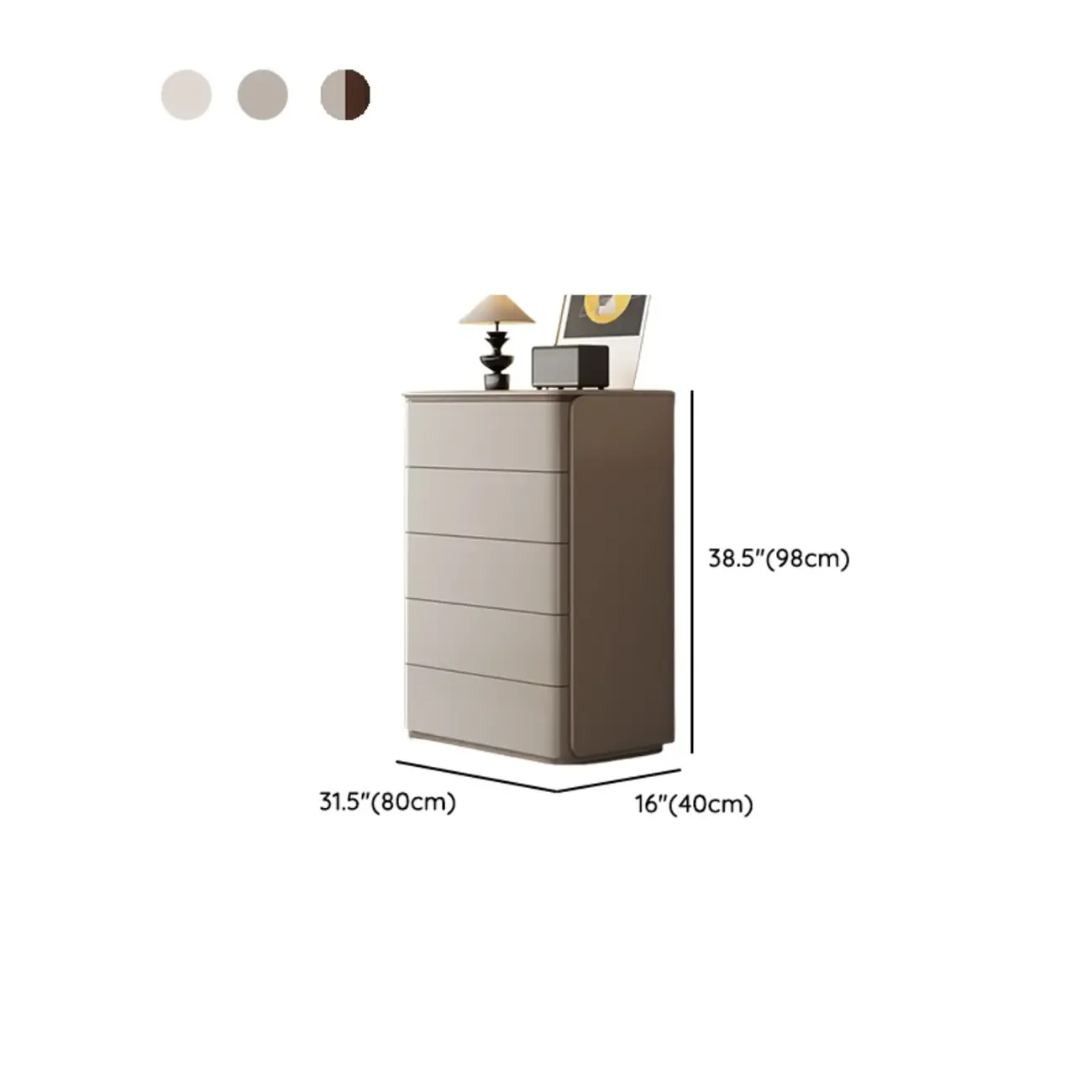Modern Khaki Gray Horizontal Wooden Double Dresser Image - 23