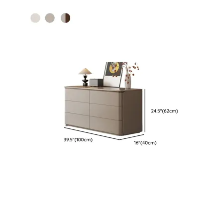 Modern Khaki Gray Horizontal Wooden Double Dresser Image - 24