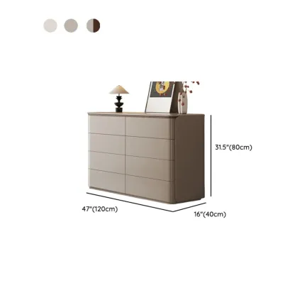 Modern Khaki Gray Horizontal Wooden Double Dresser Image - 25