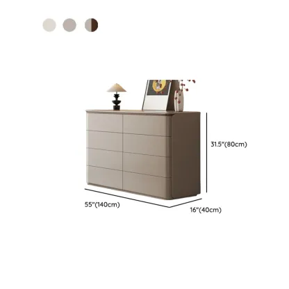Modern Khaki Gray Horizontal Wooden Double Dresser Image - 26