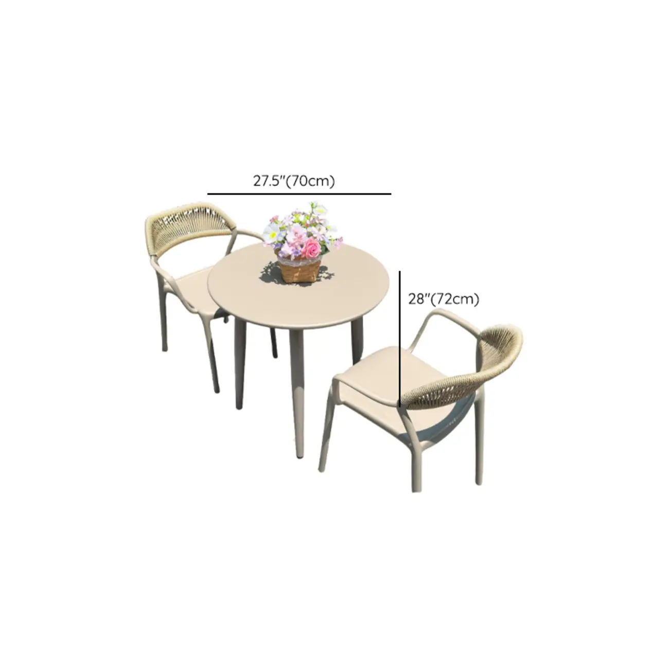 Contemporary Beige Patio Dining Set Weatherproof #size | homeyfad