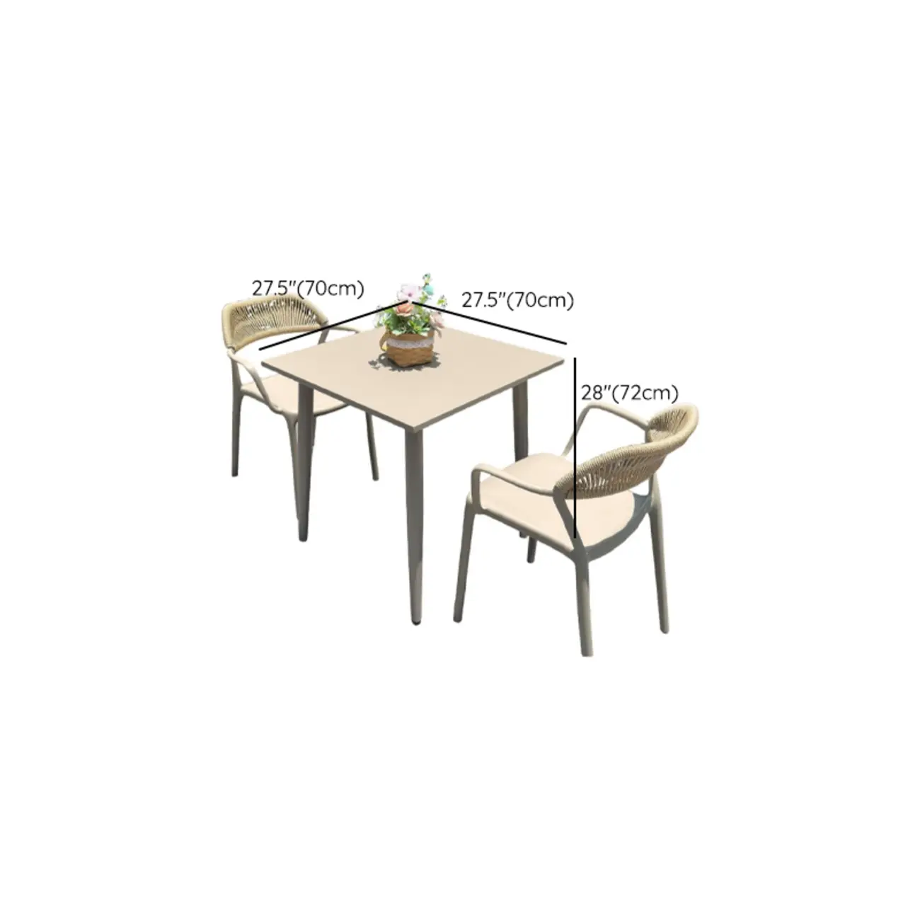 Contemporary Beige Patio Dining Set Weatherproof Image - 13 | homeyfad
