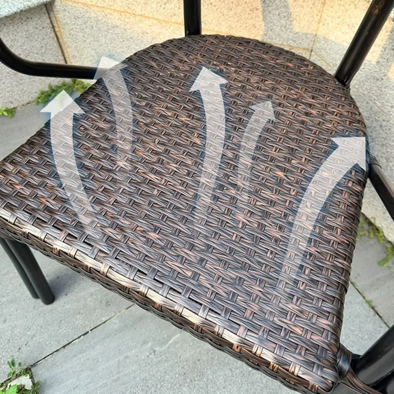 Black Outdoor Bistro Set With Woven Armchairs Image - 11 | homeyfad