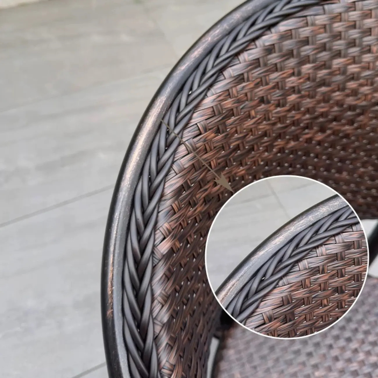 Black Outdoor Bistro Set With Woven Armchairs Image - 14 | homeyfad