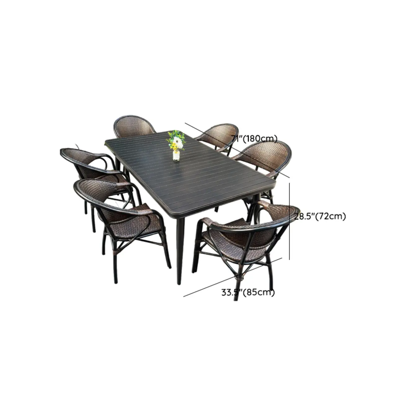 Black Outdoor Bistro Set With Woven Armchairs Image - 25 | homeyfad