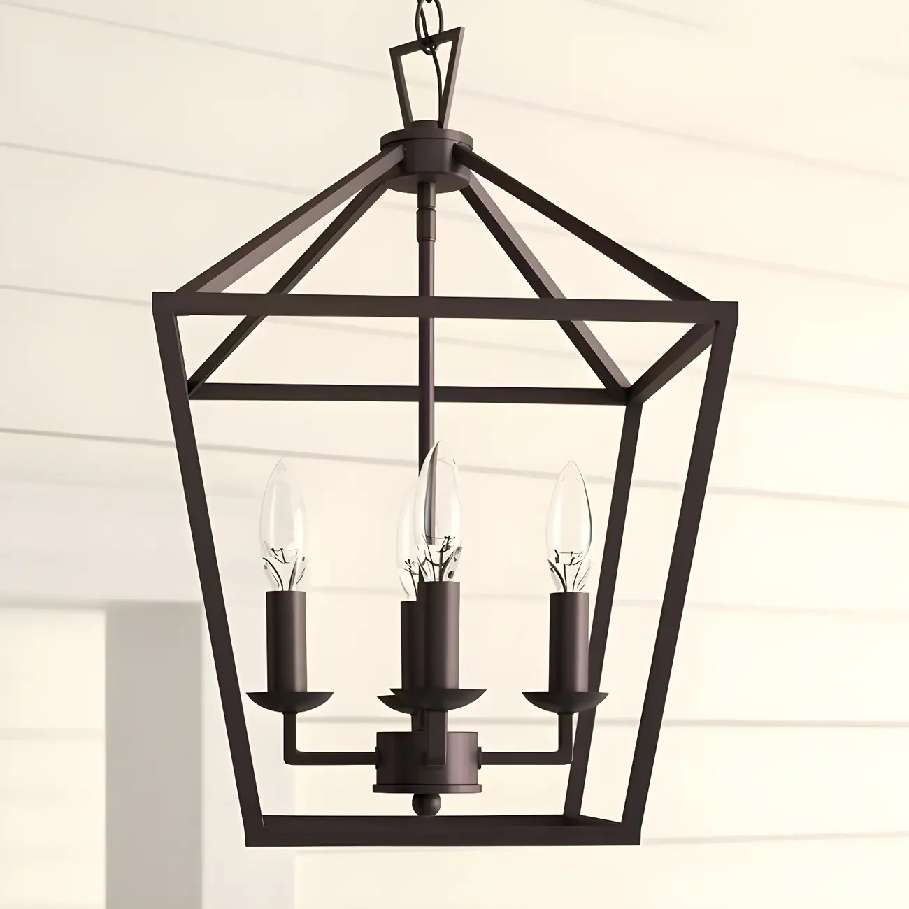 Black Geometric Metal Lantern Chandelier Modern Design | homeyfad