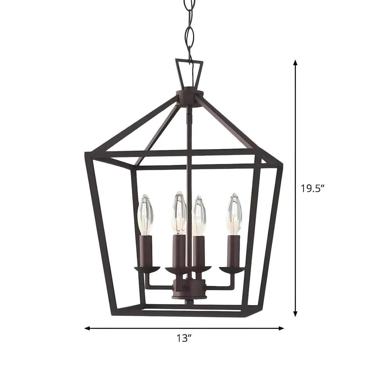 Black Geometric Metal Lantern Chandelier Modern Design | homeyfad