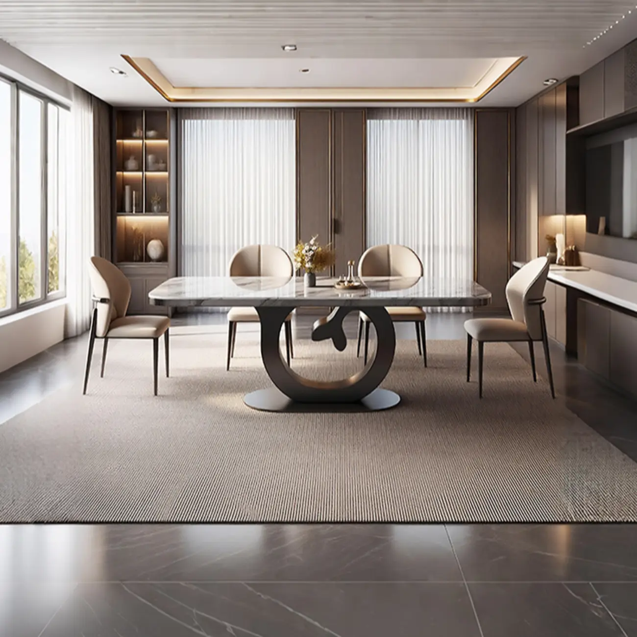 Glam Armless Genuine Leather Dining Chairs With Metal Legs Image - 7 | homeyfad