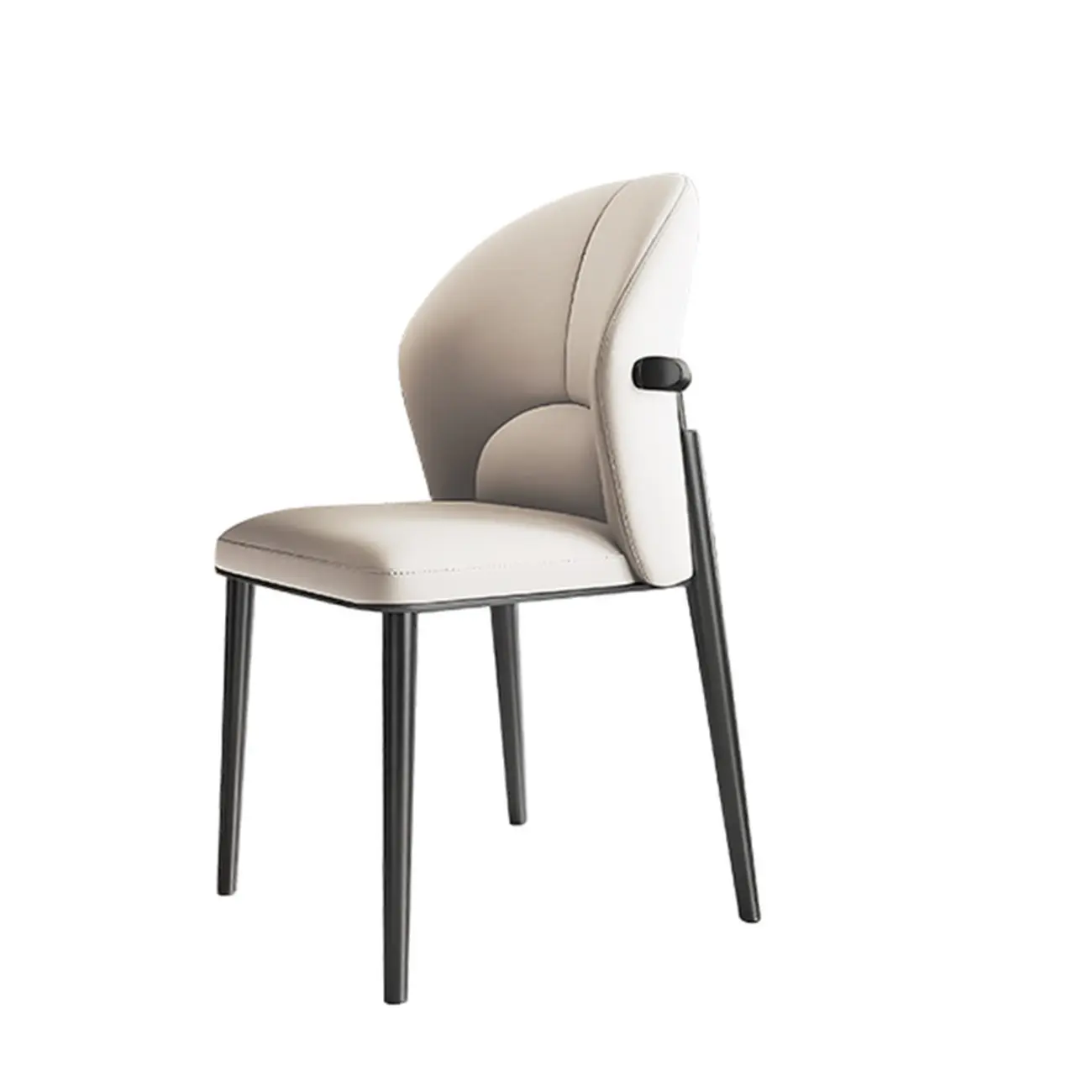 Glam Armless Genuine Leather Dining Chairs With Metal Legs Image - 11 | homeyfad