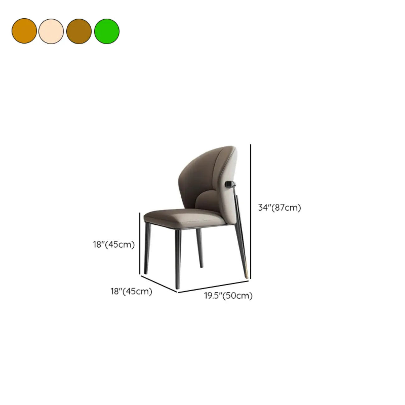 Glam Armless Genuine Leather Dining Chairs With Metal Legs Image - 18 | homeyfad
