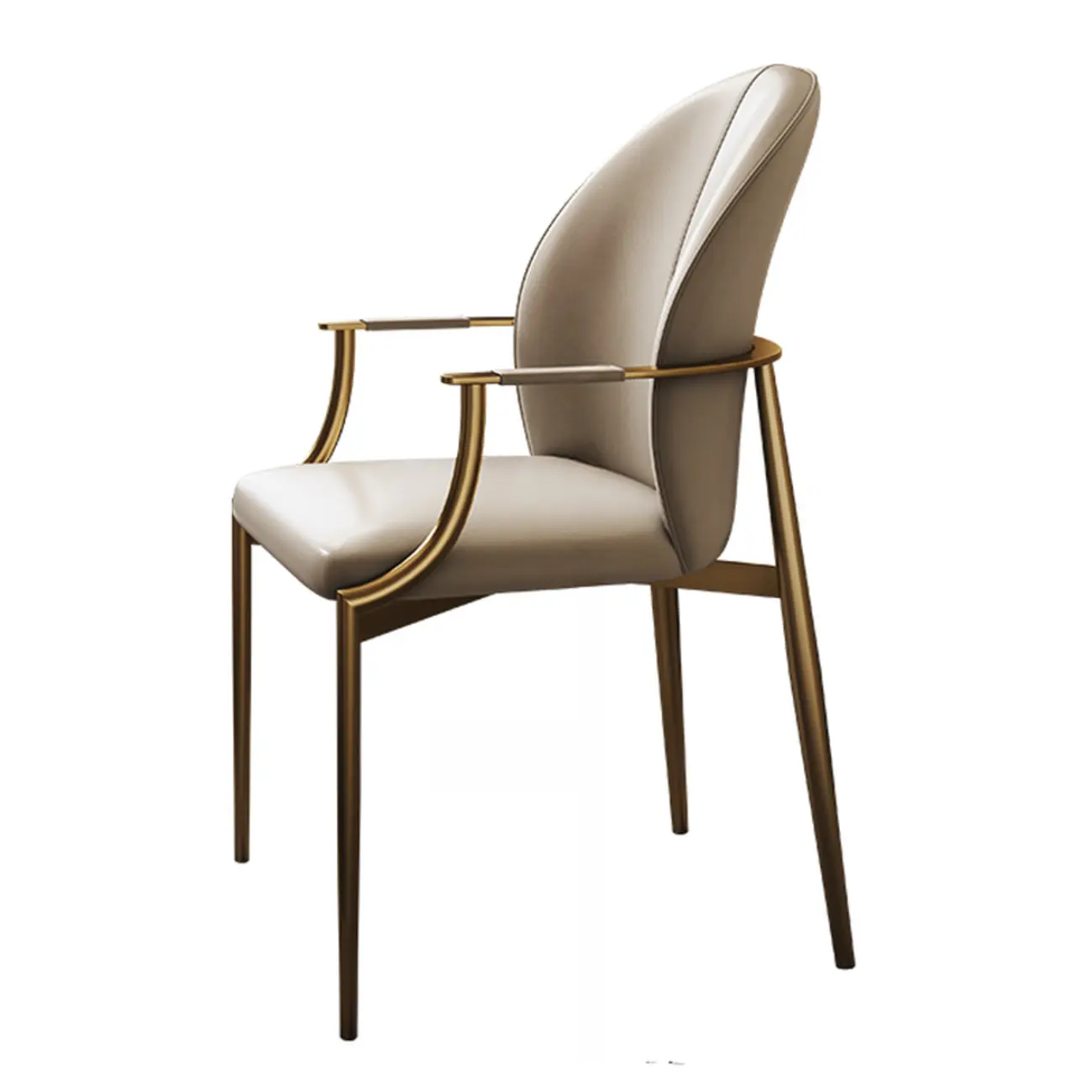 Genuine Leather Glam Modern Upholstered Arm Dining Chairs Image - 10 | homeyfad