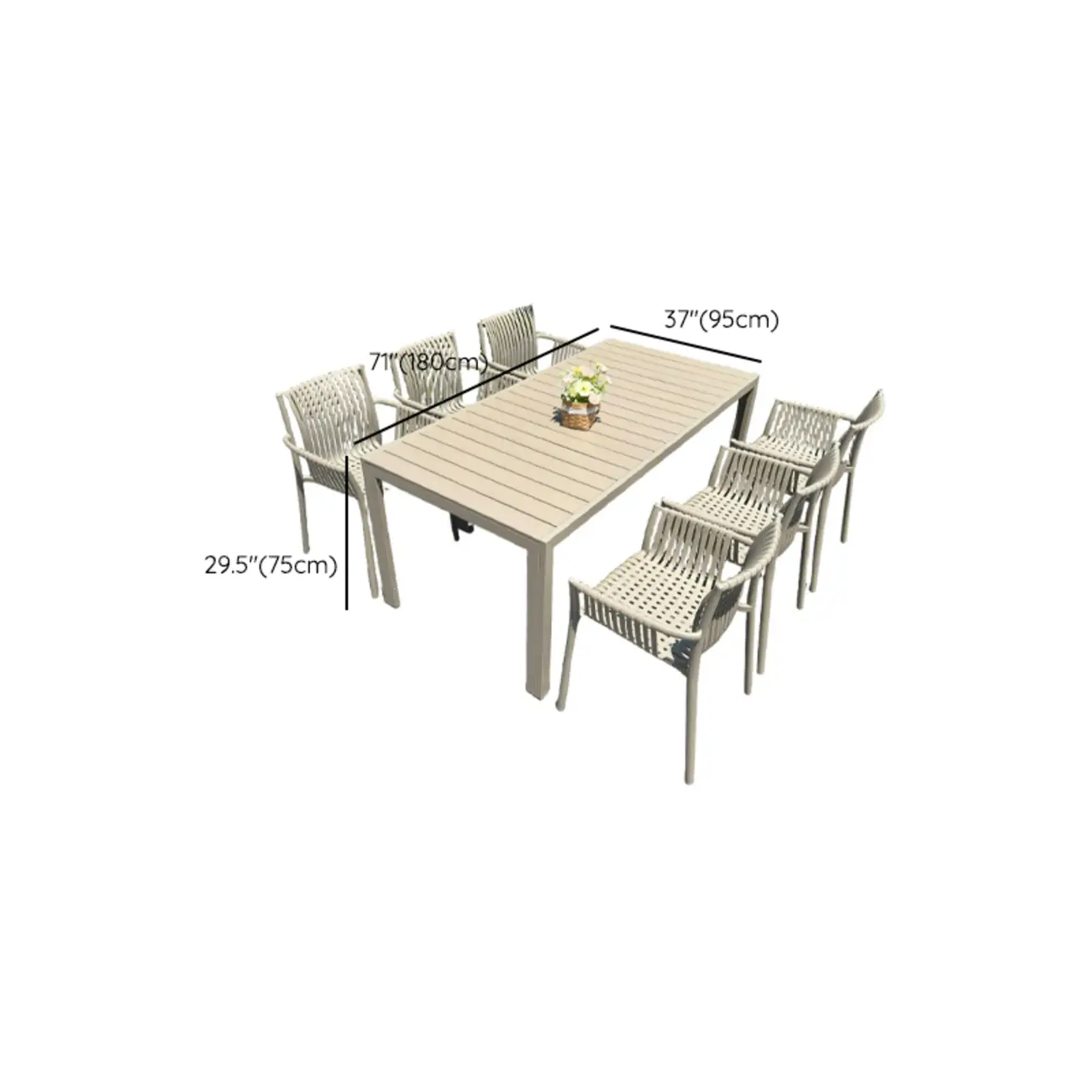 5 Piece Metal Beige Outdoor Dining Set Image - 19 | homeyfad