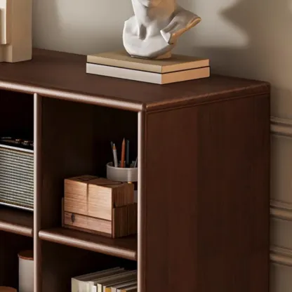 Brown Natural Wood Freestanding Modular Cube Bookcase Image - 8