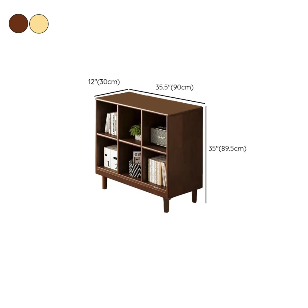 Brown Natural Wood Freestanding Modular Cube Bookcase Image - 14