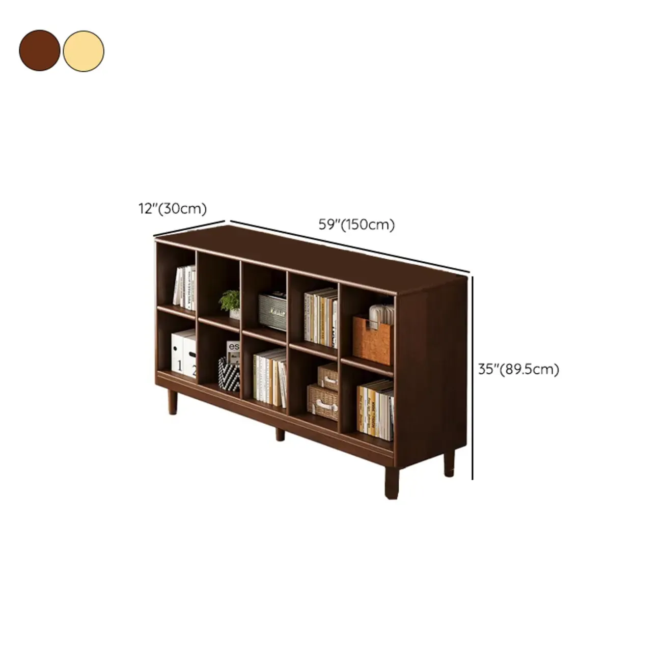 Brown Natural Wood Freestanding Modular Cube Bookcase Image - 16