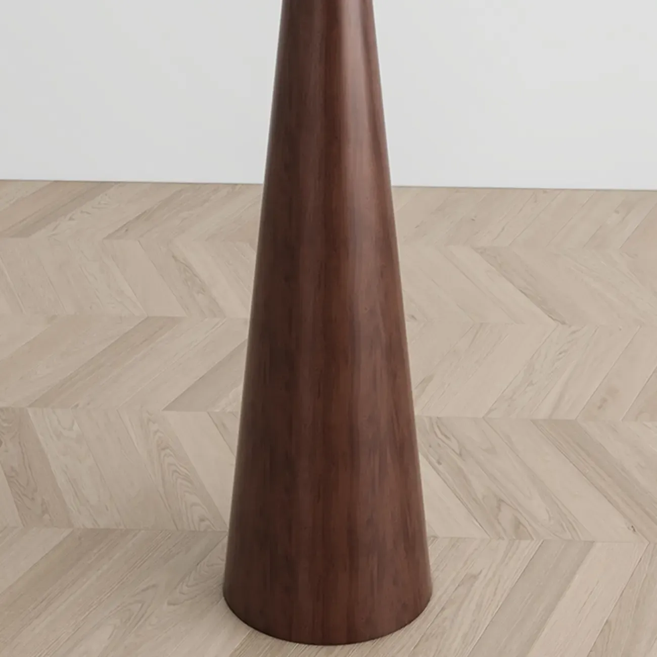 Contemporary Tapered Metal Floor Lamp Fabric Shade Image - 7