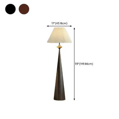 Contemporary Tapered Metal Floor Lamp Fabric Shade #size