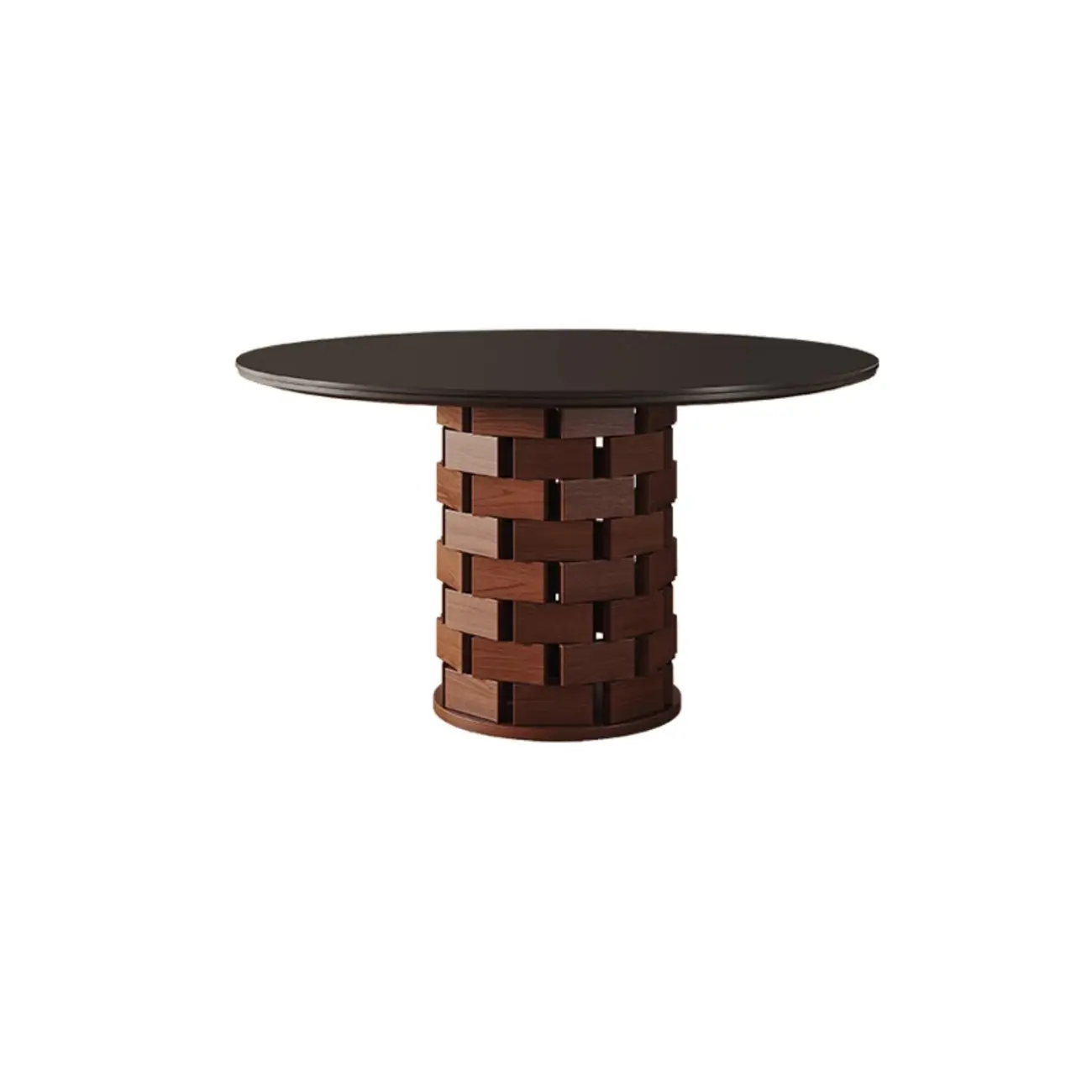 Modern Round Pedestal Dining Table with Slate Top Image - 2 | homeyfad